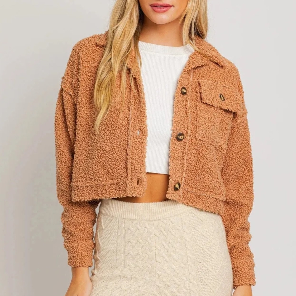 Cozy Camel Teddy Shacket